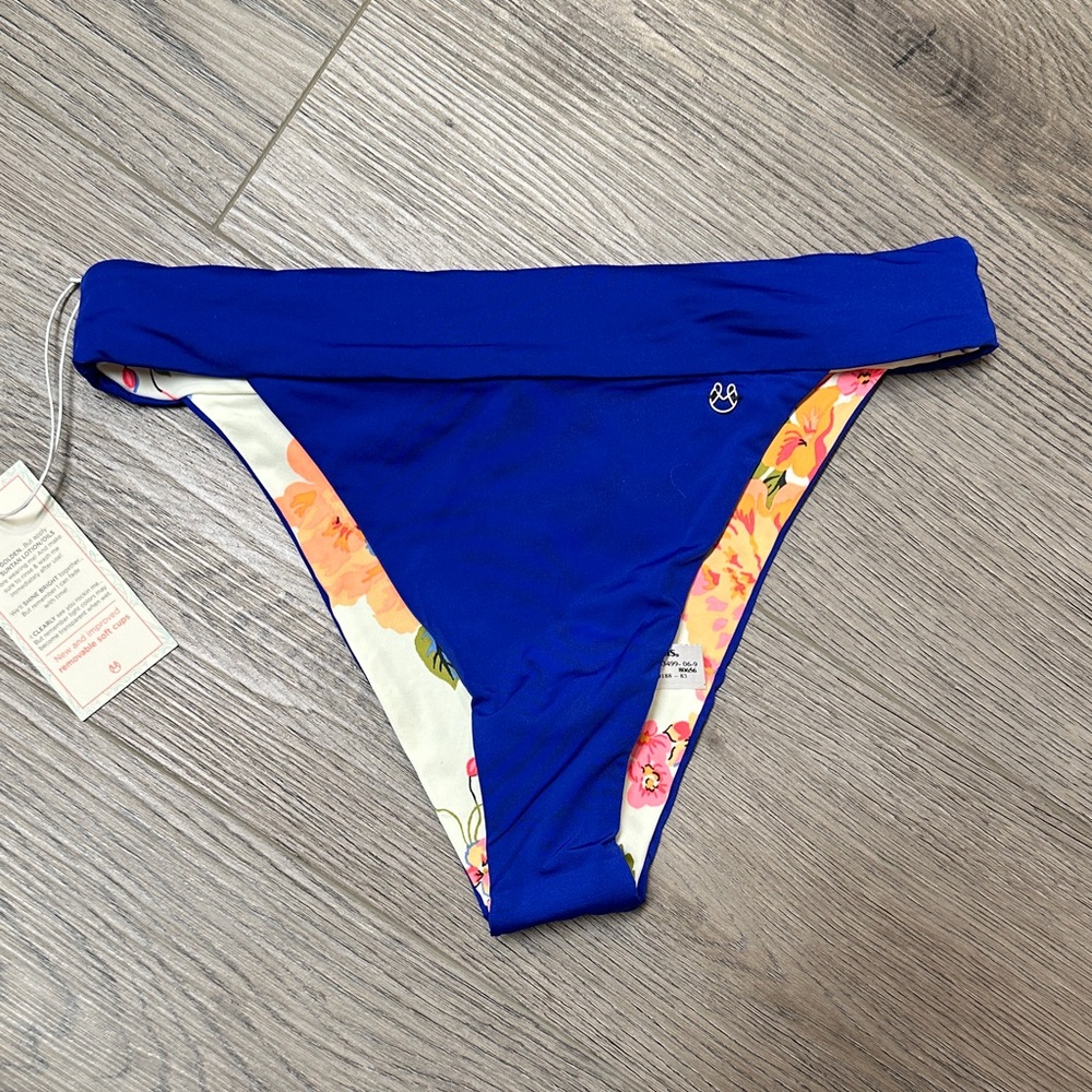 Maaji Blue and Floral Bikini Bottom